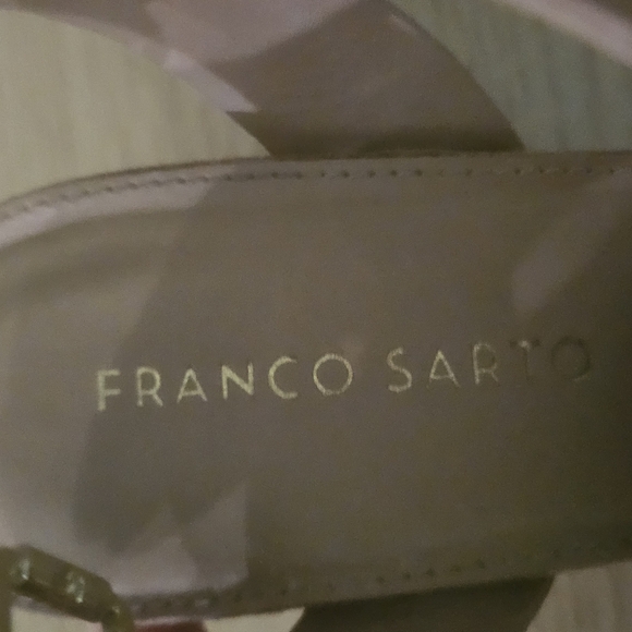 FRANCO SARTO Leather Tan Wedges with Elegant Straps. Size 10 - Picture 2 of 13